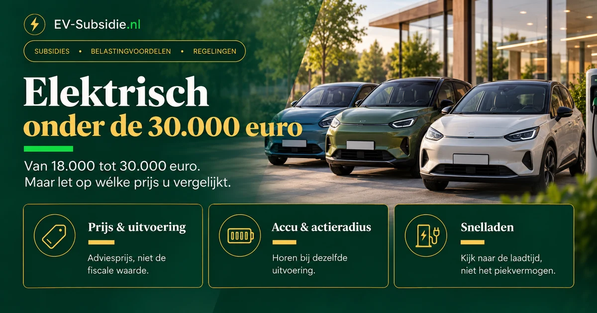 Beste Elektrische Auto onder €30.000 in 2026, Top Modellen