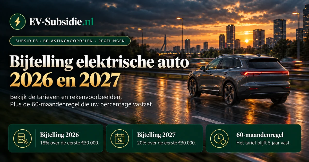Bijtelling elektrische auto in 2026 en 2027