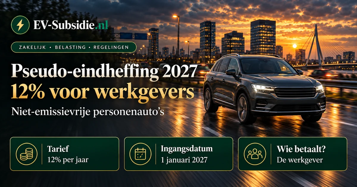 Pseudo-eindheffing 2027: 12% op niet-emissievrije auto's